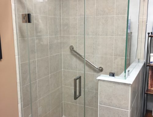 Frameless Shower Door Notched for Tub Deck - Absolute Shower Doors