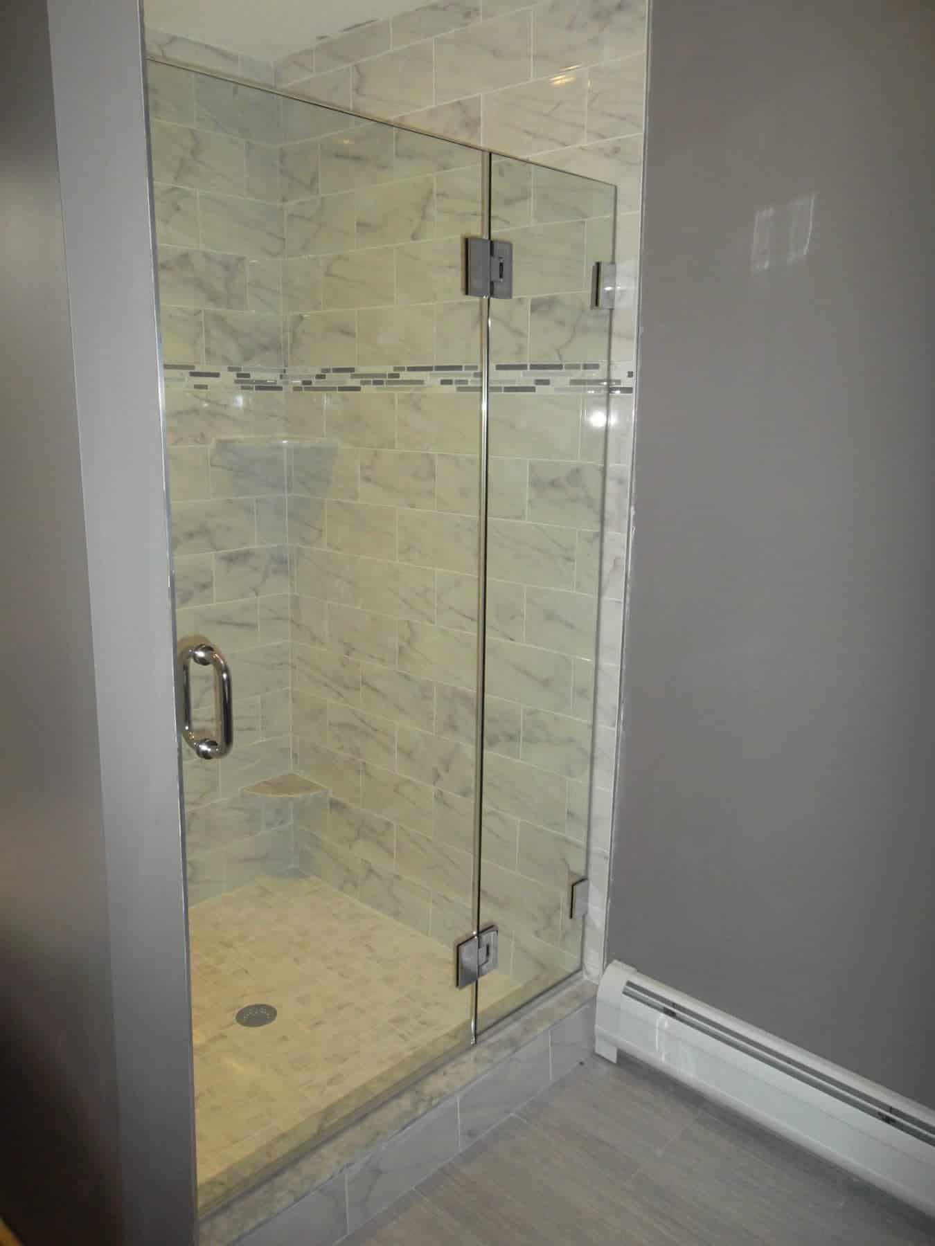 Frameless Shower Enclosure Door Hinging off of Panel 2 – Absolute ...