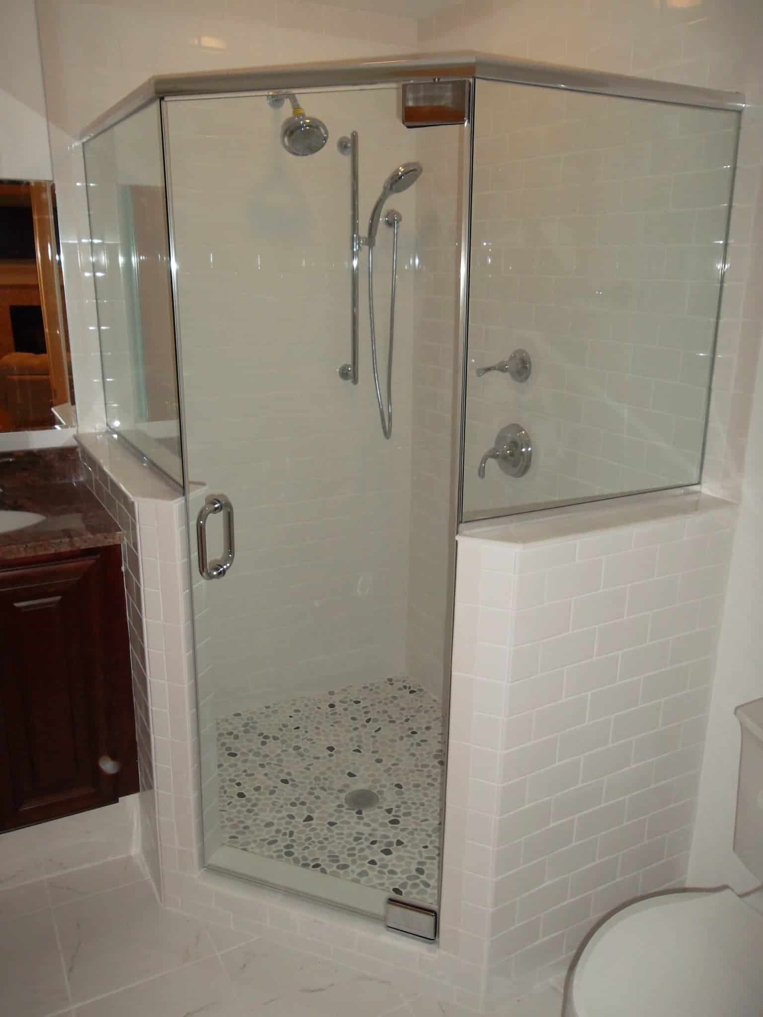 Frameless Shower Enclosure Neo Angle With Two Buttress (Knee) Walls By ...