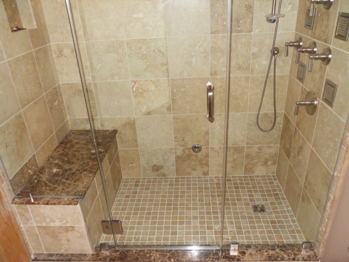 Frameless Shower Steam Enclosure With Transom Panel And Bench Seat 3 ...