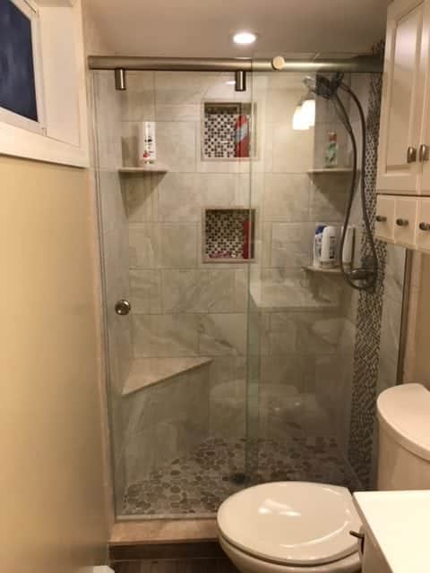 Frameless Barn Style Shower by Absolute Shower Doors (480 x 640 Pixel)