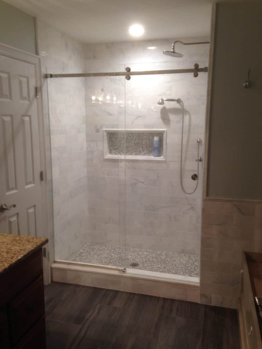 Frameless Barn Style Sliding Shower Door by Absolute ...