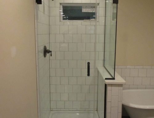 Frameless Shower Door with Buttress - Absolute Shower Doors